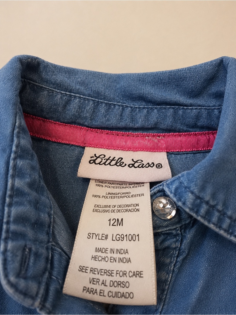 Little Lass Denim & Sparkle Tutu Dress 12M - Picture 3 of 3